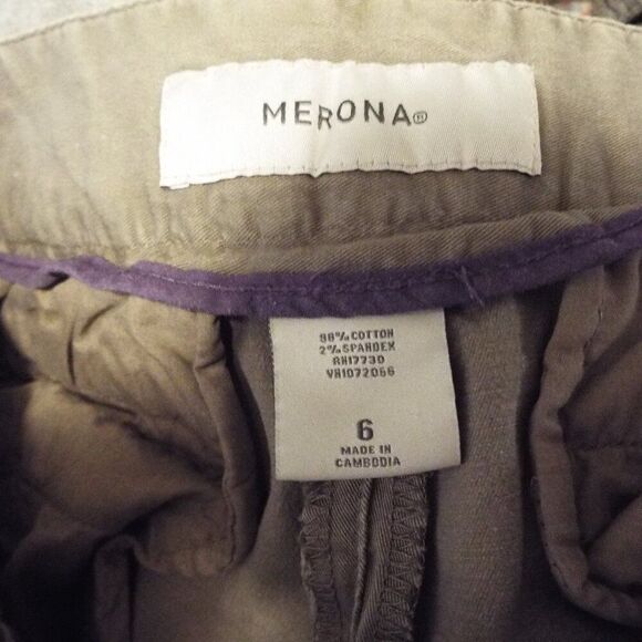 Merino Women's low rise flat front khaki pants w 3 button design front pockets - Picture 6 of 6